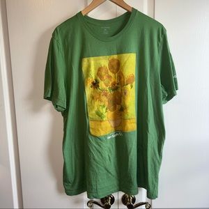 Van Gogh Alive x Biltmore 100% Cotton Green/Sunflower T-Shirt, Size XL